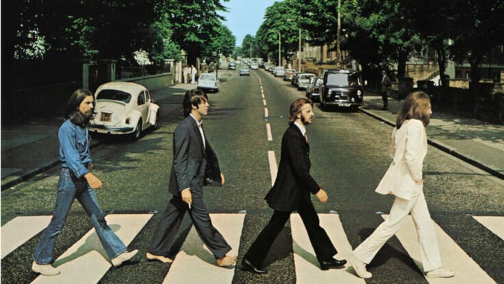 histoire du rock : Image des Beatles a abbey road